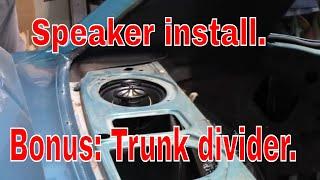 Speakers and seat divider in a classic Mustang. Jade part 83.