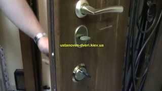 Входная дерь в частный дом  Кованная решетка стеклопакет пвх Vinorit