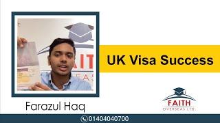 Success story of Farazul Haq  | UK | Study Abroad | Faith Overseas ltd