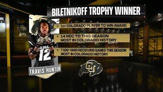 Travis Hunter wins Biletnikoff Award