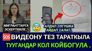 SOS‼️СРОЧНО ВИДЕОНУ ТАРАТЫП КОЙГУЛА КОЛ КОЙБОГУЛА МИГРАНТТАР СОГУШКА АЛЫП КЕТИП КАЛАТ