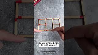 Can you move 1 stick to get 6 squares? #thinking #logic #puzzle #maths #math #mathematics