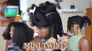 Installing Mini Twists on Thick Type 4 Hair | Am I Mini Twist Girly Now??! 