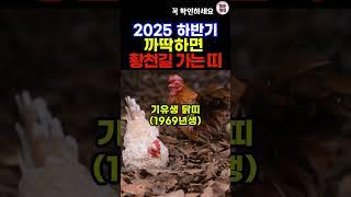하반기 갑작스럽게 황천길 갈 수 있는 조심해야하는 띠 #띠별운세 #2025년운세