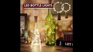 LED Wine Bottle Lights with Cork, Battery Operated Mini Fairy String Lights for Home Decor