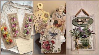 Thrifty Charm Decor:Shabby Chic,Vintage, Rustic Burlap Wall Hanging & Home Decor Ideas #vintagedecor