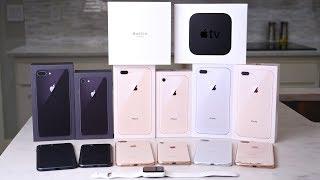 iPhone 8, 8 Plus & Apple Watch 3 LTE Unboxing! All Colors