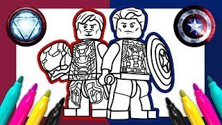 Captain America Iron Man Coloring page | LEGO Marvel Coloring for kids