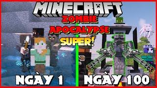 MINECRAFT TÓM TẮT 100 NGÀY SIÊU TẬN THẾ ZOMBIE APOCALYPSE