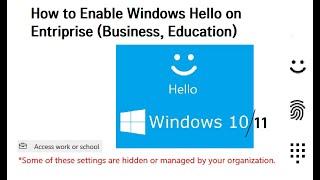 How to Enable Windows Hello on Domain (Business, Education)