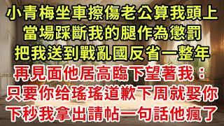 小青梅坐車擦傷老公算我頭上，當場踩斷我的腿作為懲罰，把我送到戰亂國反省一整年，再見面他居高臨下望著我：只要你給瑤瑤道歉下周就娶你，下秒我拿出請帖一句話他瘋了#復仇 #小說#爽文