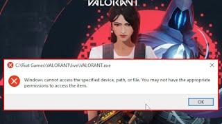 Windows Cannot Access Specified Device Path or File You May Not Have Appropriate Permissions