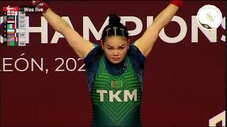 IWF world weightlifting championship 2024. Junior 81 kg women category A group snatch event