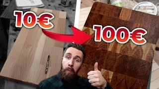 AUS DEM BAUMARKT? - MIT DIESEM TRICK Stirnholz Schneidebrett ganz einfach bauen | #WickisWelt #DIY