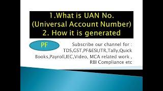 PF-UAN No (Universal Account Number)