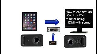 How to connect an iPad to a DVI monitor using HDMI with sound