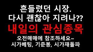 시장은 흔들려도 할종목은 있다~내일의 관심종목