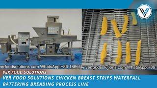 VER Food Solutions Chicken Breast Strips Waterfall Battering Breading Process Line