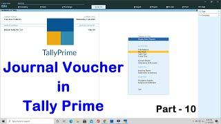 Journal Voucher In Tally Prime | Journal Voucher Entry In Tally Prime | Tally Prime Voucher's