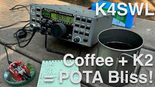 Camping, Coffee, and a K2: Morning QRP POTA activation at Lake Norman State Park!