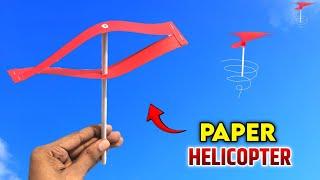 100% Flying paper helicopter , how to make paper flying toy , Homemade propeller , how to make drone