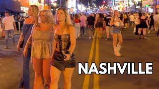 Nashville, Tennessee Vibrant Nightlife on Friday | October 4, 2024 | 4k Video