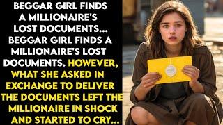 BEGGAR GIRL FINDS LOST DOCUMENTS OF A MILLIONAIRE...BUT WHAT SHE ASKED IN EXCHANGE...