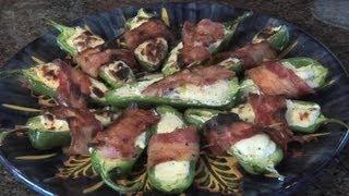 Recipe for Bacon-Wrapped, Cream Cheese-Stuffed Jalapeno Peppers : Delicious Dishes