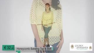 Honeycomb Batwing Top & Belt ( Lemon )