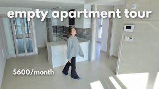 My Empty Korean Apartment Tour  $600/month, 2 bedroom