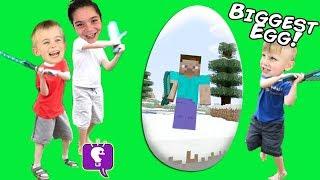 GIANT MINECRAFT Video Game Surprise Egg by HobbyKidsTV