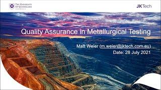 JKTech - JK Webinar: Quality Control for Metallurgical Tests - July 2021