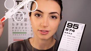 ASMR | Comprehensive Eye Exam with Trial Frames | Testing Far and Near Vision