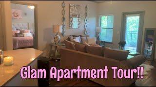 APARTMENT TOUR| AFFORDABLE GLAM LIVING ROOM DECOR| Brandi Nicole