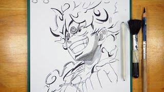 How To Draw Luffy Gear 5 | Step By Step | One Piece Drawing