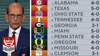 ESPN "breaks down" College Football Power Rankings Week 6: Alabama take over No.1; Georgia down No.5