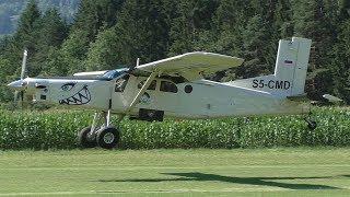 Aviofun Pilatus PC-6 Turbo Porter landing and takeoff at Airfield Nötsch | S5-CMD