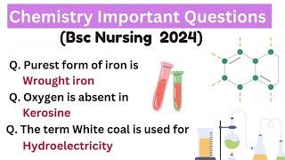 Bsc Nursing Entrance Exam 2024 | Bsc Nursing Question | CNET Chemistry Questions Practice