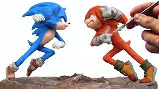 Sculpting SONIC vs KNUCKLES Diorama | Sonic The Hedgehog 2