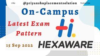 Hexaware Latest Exam Pattern 2023 | Hexaware on campus 2023 | Hexaware assessment test 2022