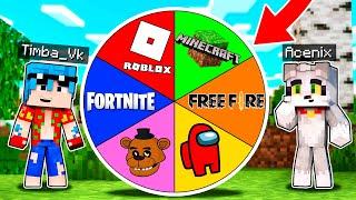 ¡La RULETA de los JUEGOS en MINECRAFT!  AMONG US FORTNITE GTA 5 y ROBLOX