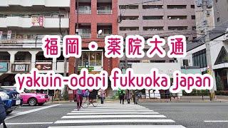 FUKUOKA WALK 福岡・薬院大通の街並み Fukuoka Nanakuma Subway Yakuin-Odori 2019.12