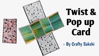 Twist and Pop Up Card Tutorial || By Crafty Sakshi