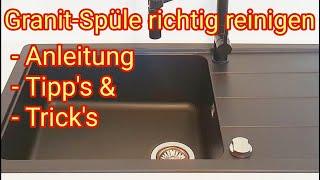 Granitspüle richtig reinigen, Grundreinigung - Anleitung, Tipp`s & Tick`s , Quarzkomposit-Spüle