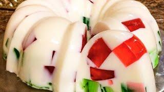 ژله خرده شیشه برای مهمانی های شما / ژله با شیر / jelly dessert recipe