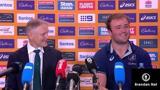 WALLABIES:  Bledisloe 1 post match press conference - Joe Schmidt and Harry Wilson