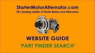 Starter Motor Alternator - Website Part Finder Search