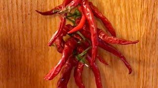 Stringing Hot Peppers 