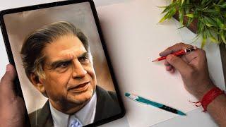 Draw with me - Sir Ratan Tata drawing, Ratan Tata Ji Drawing, Tribute Video