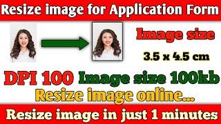 Resize image online || Resize image 100 DPI || how to Resize image in 3.5 x 4.5 size #imageresize